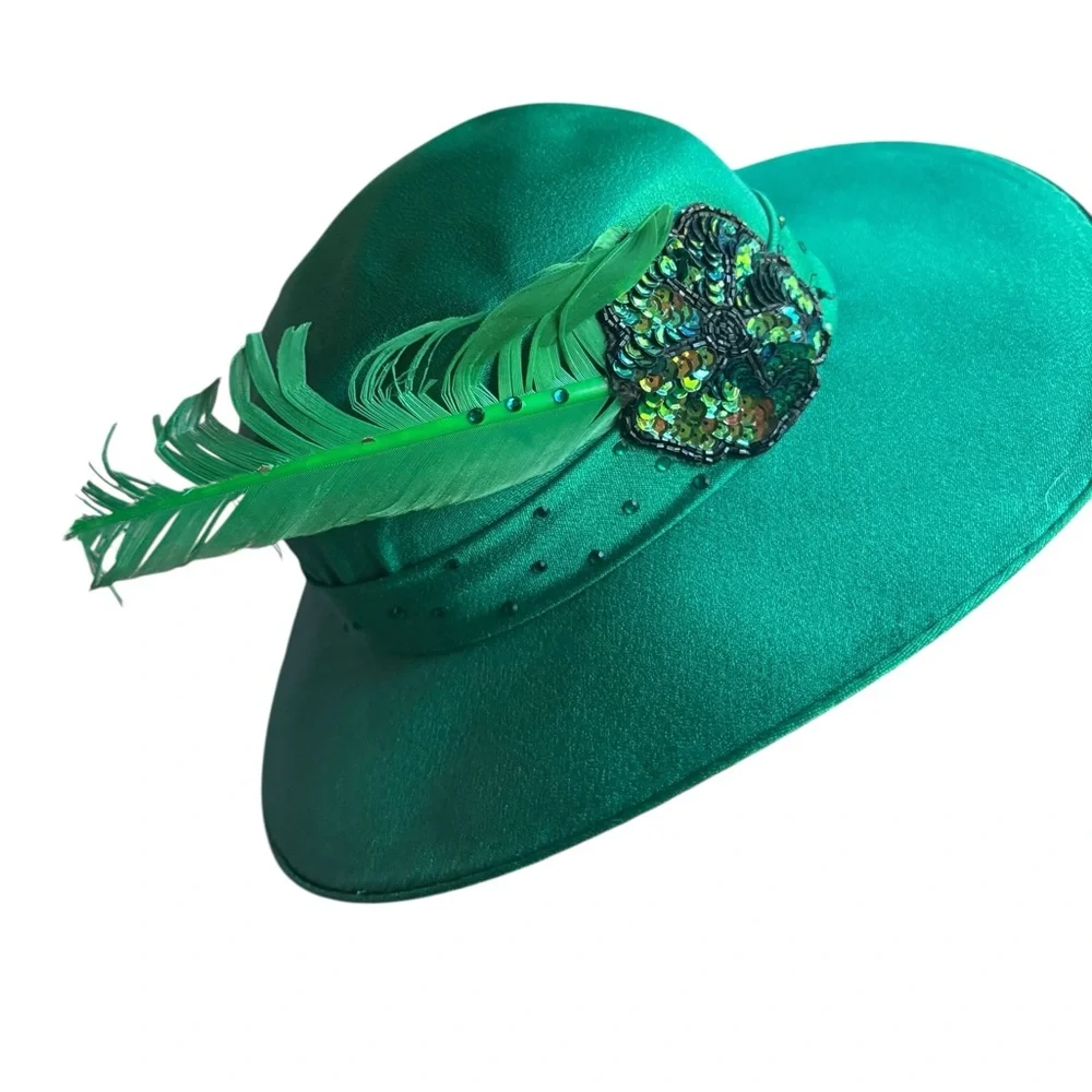 1950s/60s does 1930s Ell-Enn Originals Decorative Feather & Sequined Embellishme - Picture 3 of 8